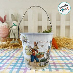 Balde de Metal de Páscoa - Papai Coelho - 10,5cm - 1 unidade - Rizzo