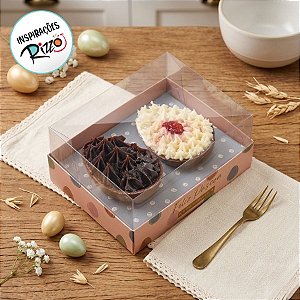 Caixa Para Dois Meio Ovos De 50g Páscoa Horizonte - Tonal - 10,5x8x5cm - 6 unidades - Cromus - Rizzo