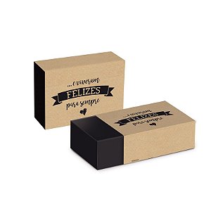 Caixa Luva Felizes para Sempre 9,2x6,5x3,9cm  - 08 unidades - Cromus - Rizzo Embalagens