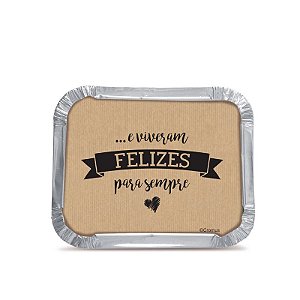Marmitinha M Felizes para Sempre 8,5x6,5x2,5cm  - 12 unidades - Cromus - Rizzo Embalagens
