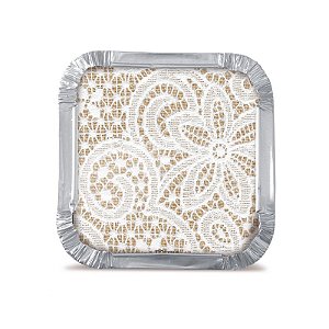 Marmitinha P 5,5x5,5x3cm Juta com Renda - 12 unidades- Cromus- Rizzo Embalagens
