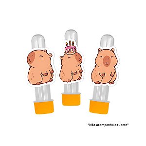 Mini Personagens Decorativos - Capivara - 8,5cm - 12 unidades - Regina - Rizzo