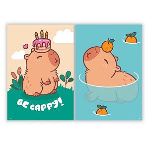 Cartaz Decorativo - Capivara - 31x45cm - 2 unidades - Regina - Rizzo