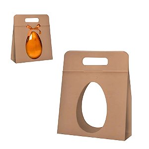 Sacola Com Alça Para Ovo 350g - Kraft - 6,5x18x24,5cm - 1 unidade - Rizzo