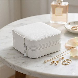 Mini Porta Joias Portátil - Branco - 1 unidade - Rizzo