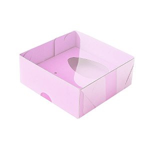 Caixa Ovo de Colher - Meio Ovo de 50g a 80g  - 10cm x 10cm x 4cm - Rosa - 5unidades - Assk - Páscoa Rizzo Embalagens