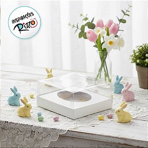 Caixa para Meio Ovo de 100g - 11x12x7cm - Branca - 5 unidades - ASSK - Rizzo