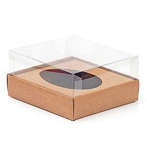 Caixa Ovo de Colher - Meio Ovo de 350g - 20,5cm x 17cm x 6,5cm - Kraft - 5 unidades - Assk - Páscoa Rizzo Embalagens