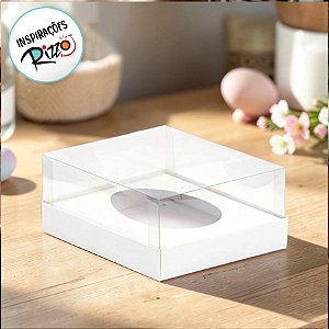 Caixa para Meio Ovo de 350g - 20,5x17x9,7cm - Branca - 5unidades - Assk - Páscoa Rizzo Embalagens