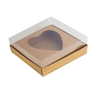 Caixa Coração de Colher - Meio Coração de 250g - Kraft - 15 x 13 x 6,5 cm - 5 un - Assk Rizzo