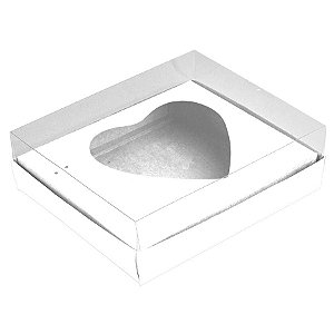 Caixa Coração de Colher - Meio Coração de 250g - 15cm x 13cm x 6,5cm - Branco - 5unidades - Assk - Páscoa Rizzo Embalagens