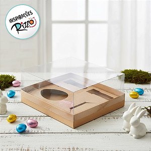 Caixa Kit Confeiteiro - Meio Ovo de 100g a 150g - 20,5x17x9,7cm - Kraft - 5 Unidades - Assk