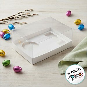 Caixa Kit Confeiteiro - Meio Ovo de 100g a 150g - 20x15,5x9,7cm - Branca - 5unidades - Assk
