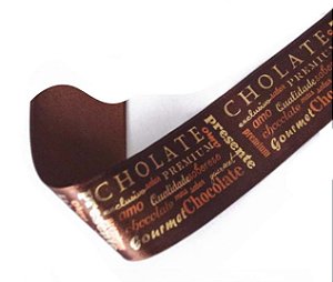 Fita de Cetim Chocolate Premium 38mm - 10 metros - Progresso - Rizzo Embalagens