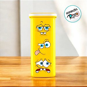 Pote de Plástico Organizador Bob Esponja - 20x9,2cm - 1000ml - 1 unidade - Rizzo