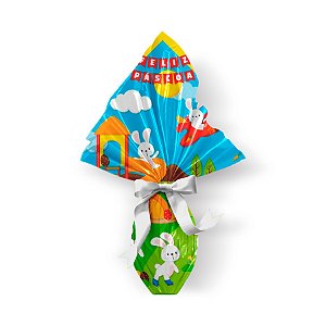 Saco Express 24x24cm para Ovos de 100g a 150g - Recreio Azul - 05 unidades - Cromus Páscoa - Rizzo Embalagens