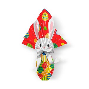 Saco Express 39x39cm para Ovos de 350g a 500g - Chuva de Ovos Vermelho - 05 unidades - Cromus Páscoa - Rizzo Embalagens