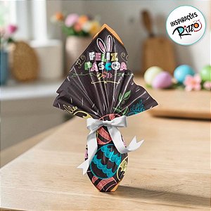 Saco Express 39x39cm para Ovos de 350g a 500g - Lousa de Páscoa - 5 unidades - Cromus Páscoa - Rizzo Embalagens