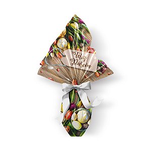 Saco Express 44x44cm para Ovos de 500g a 750g - Tulipas - 05 unidades - Cromus Páscoa - Rizzo Embalagens