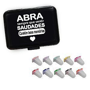 Kit Caixa Boas Memórias Preta + 10 Mocóculos Fotográficos Sortidos com Foto - Personalize - 1 unidade