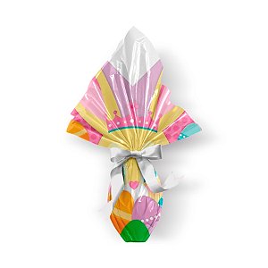 Saco Express 35x35cm para Ovos de 250g a 350g - Orelhuda - 05 unidades - Cromus Páscoa - Rizzo Embalagens