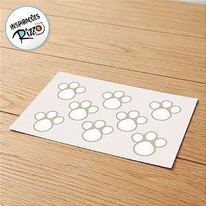 Cartela Adesiva Pegadas Branco G - 02 unidades - Cromus Páscoa - Rizzo Embalagens