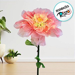 Flor de LED Para Decoração Com Movimento - Rosa - 1,8mx60x60cm - 1 unidade - Rizzo