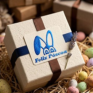 Etiqueta De Páscoa Azul – Orelhas e Olhos de Coelho – 3cm - 100 unidades - Rizzo