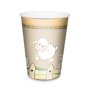 Copo de Papel Festa Carneirinho 240ml - 8 unidades - Cromus - Rizzo Festas