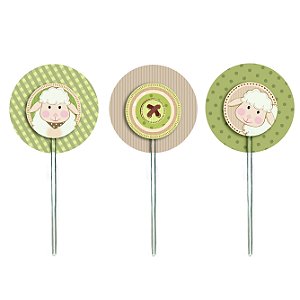 Pick para Cupcake Festa Carneirinho - 12 unidades - Cromus - Rizzo Festas