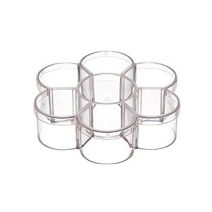 Caixa Acrilica Transparente Flor com Divisorias - 10,5cm - 1 unidade - Rizzo