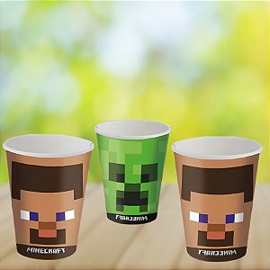 Copo de Papel - Minecraft - 200ml - 8 unidades - FestColor - Rizzo