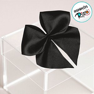 Lacinho de Fita de Cetim Preto 38mm - 7,6cm - Cor 219 - 6 unidades - Progresso - Rizzo