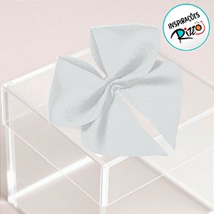 Lacinho de Fita de Cetim Branco 38mm - 7,6cm - Cor 201 - 6 unidades - Progresso - Rizzo