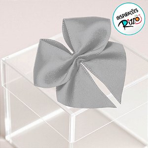 Lacinho de Fita de Cetim Prata 38mm - 7,6cm - Cor 084 - 6 unidades - Progresso - Rizzo