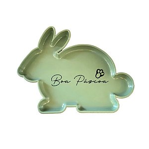 Bandeja Decorativa Boa Páscoa - Coelho Verde - 1 unidade - Rizzo