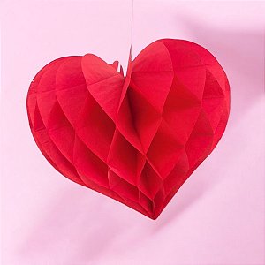 Coração Colmeia De Papel - 20x19,5cm - 1 unidade - Rizzo