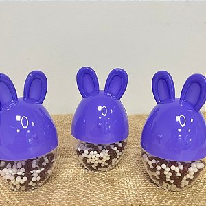 Potinho De Páscoa Com Orelha De Coelho - Roxo - 9x5,5cm - 12 unidades - Rizzo
