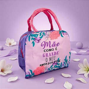 Bolsa Térmica Lilás - Mãe como é Grande o Meu Amor Por Você - 22x12x18,5cm - 1 unidade - Rizzo