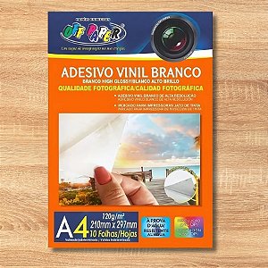 Adesivo Vinil Branco A4 120g - 10 unidades - Rizzo