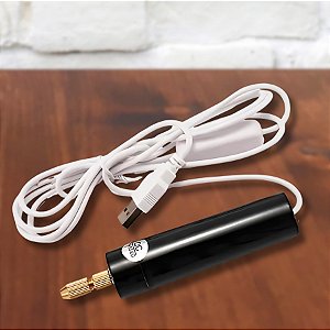 Mini Retífica Elétrica USB - Preta - com 10 Brocas - 1 unidade - Rizzo