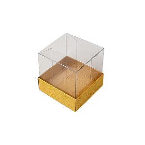 Caixa Mini Bolo PP (4cm x 4cm x 4cm) Ouro 10 unidades Assk Rizzo Confeitaria
