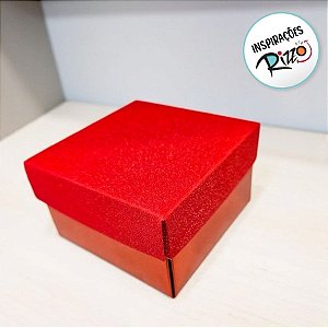 Caixa Vermelha Quadrada Com Glitter - 3,5x6x6cm  - 12 unidades - Rizzo - Rizzo