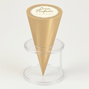 Kit Cone Metalizado Com Etiqueta - Creme - 10x15cm - 50 unidades - Cromus - Rizzo