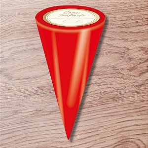 Kit Cone Metalizado Com Etiqueta - Vermelho - 10x15cm - 50 unidades - Cromus - Rizzo