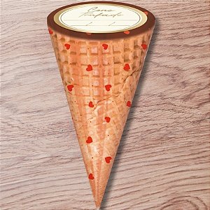 Kit Cone Com Etiqueta - Love Vermelho - 10x15cm - 50 unidades - Cromus - Rizzo