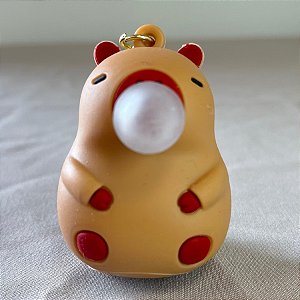 Chaveiro De Capivara Com Bolha - Marrom - 5x3cm - 1 unidade - Rizzo
