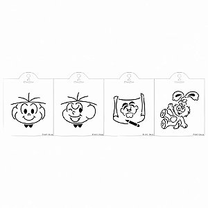 Kit Mini Stencils Cebolinha - 7,5x9,5cm - 4 unidades - BlueStar - Rizzo