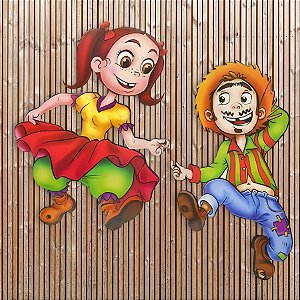 Painel Decorativo Casal Caipira De Festa Junina - Modelo 1 - 2 unidades - Rizzo