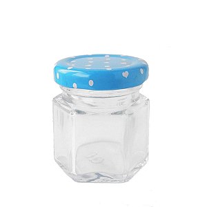 Potinho de Vidro Tampa de Metal Azul 45ml - Rizzo Embalagens